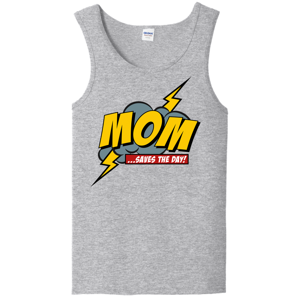 Mom Saves The Day Unisex Tank Top - Light