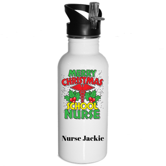 Merry Christmas School Nurse - Water Bottles