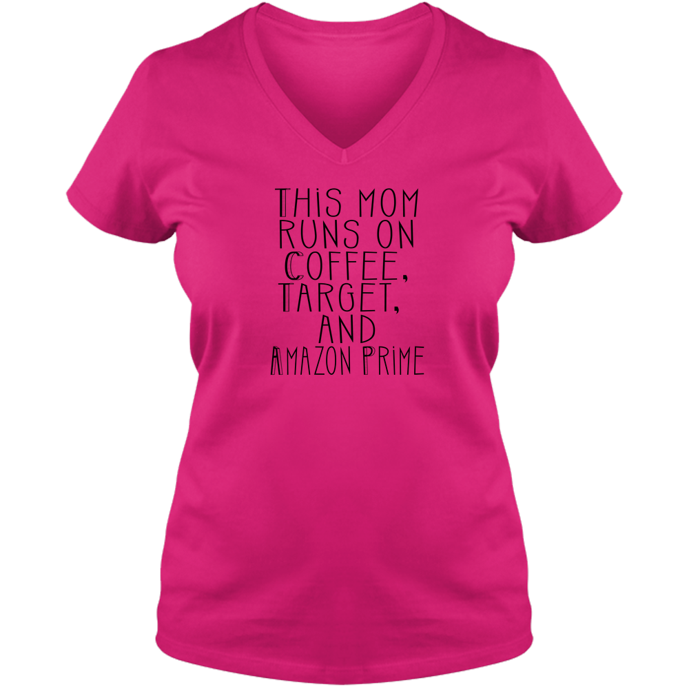 This Mom Runs Light - Ladies V Neck Tee