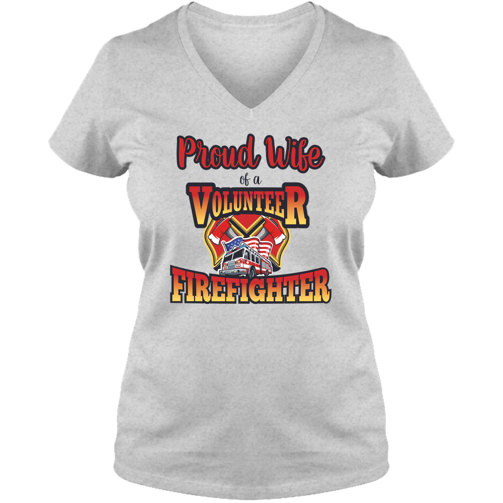 Volunteer Firefighter Wife - Ladies V Neck Tee