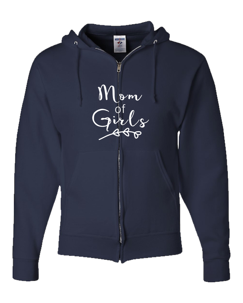 Mom Of Girls Dark - Adult Zipper Hoodie