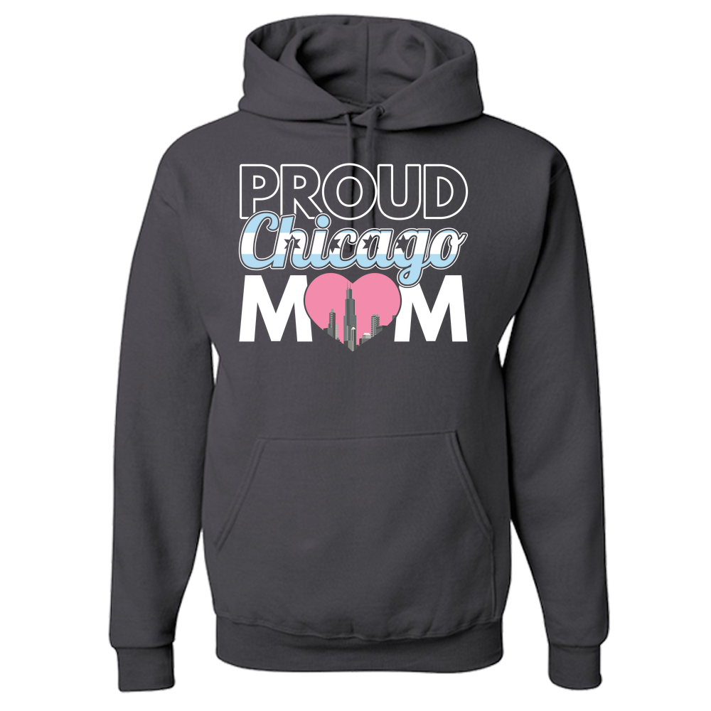 Proud Chicago Mom - Dark - Adult Hoodie