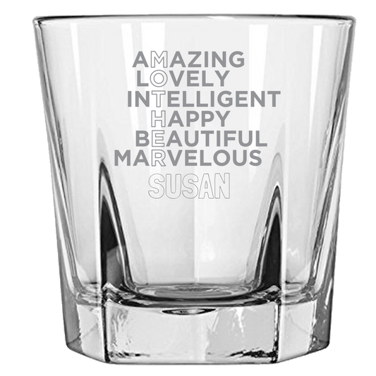 Mother Amazing Lovely Intelligent (Personalized) - Rock Glass