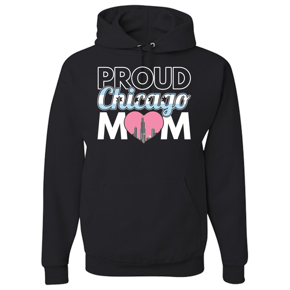 Proud Chicago Mom - Dark - Adult Hoodie