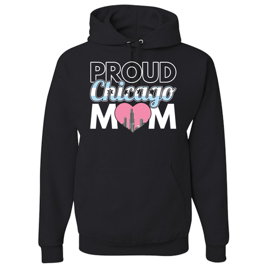 Proud Chicago Mom - Dark - Adult Hoodie