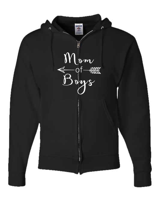 Mom Of Boys Dark - Adult Zipper Hoodie