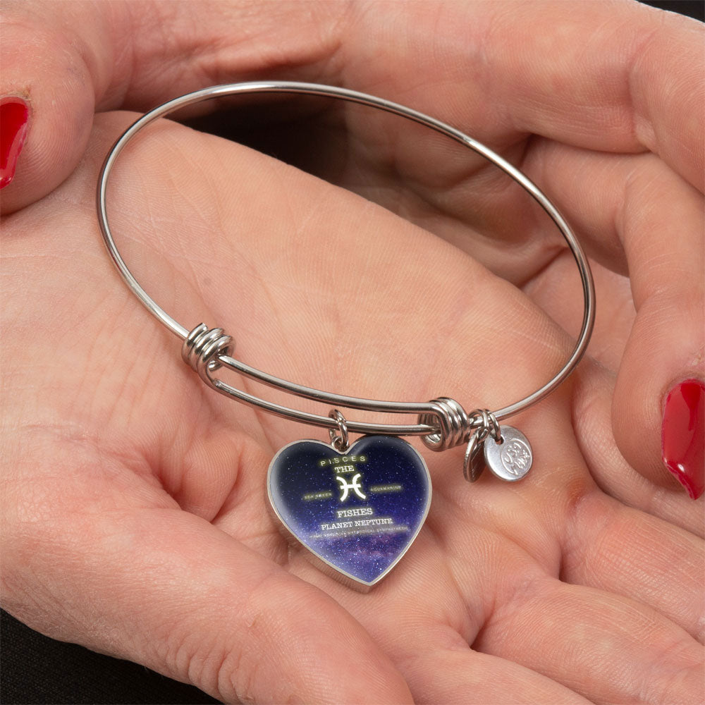 Pisces Gold/Silver Zodiac Heart Bracelet