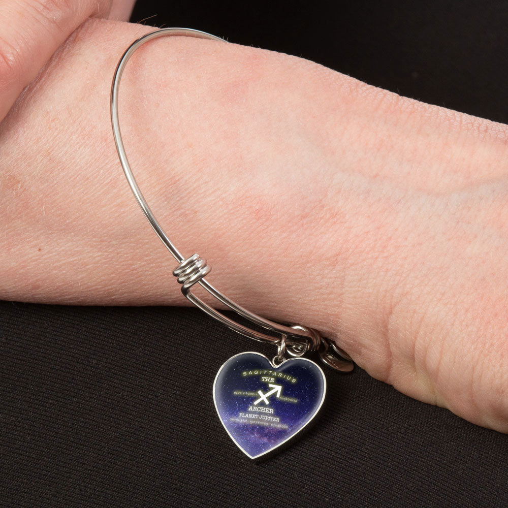 Sagittarius Gold/Silver Zodiac Heart Bracelet