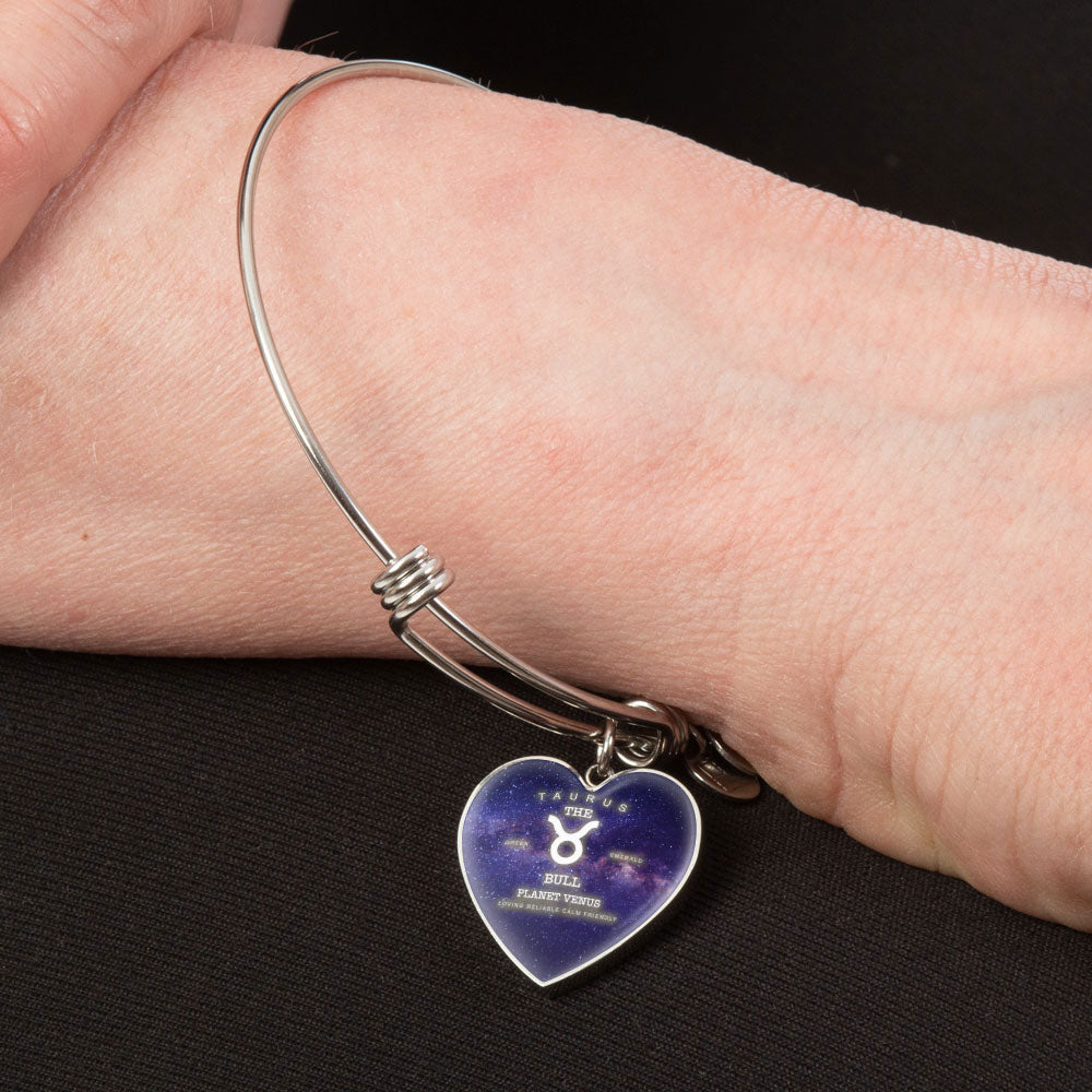 Taurus Gold/Silver Zodiac Heart Bracelet