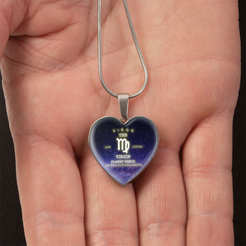 Virgo Gold/Silver Zodiac Heart Necklace