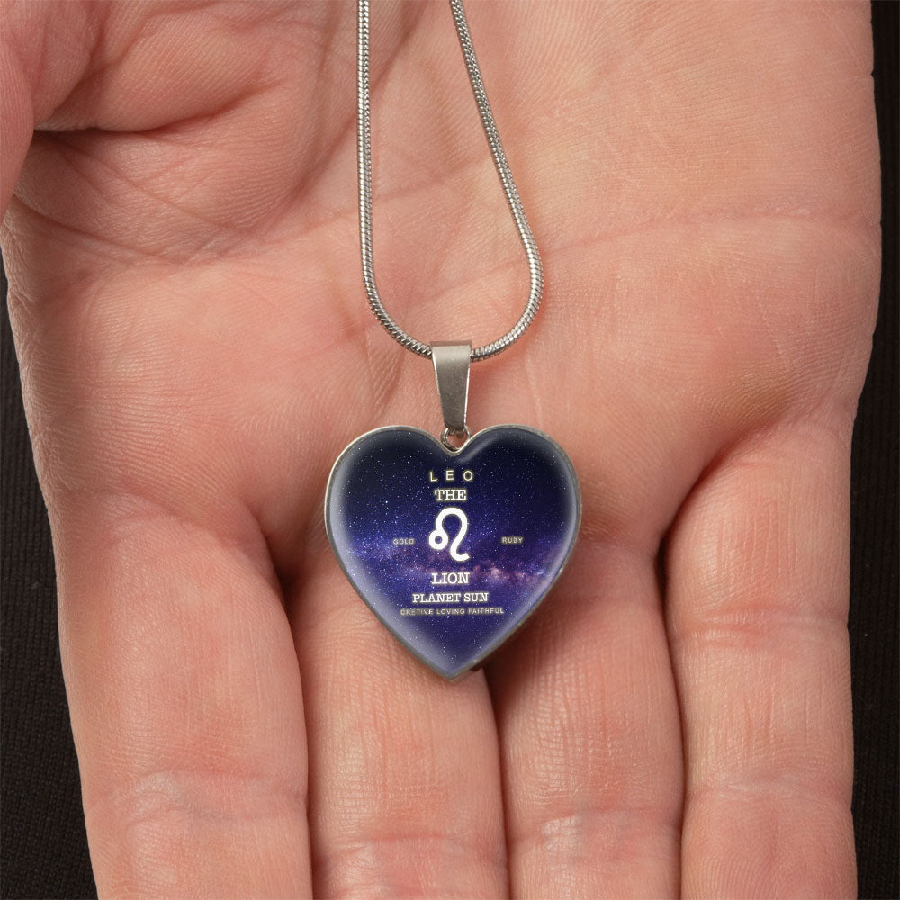 Leo Gold/Silver Zodiac Heart Necklace