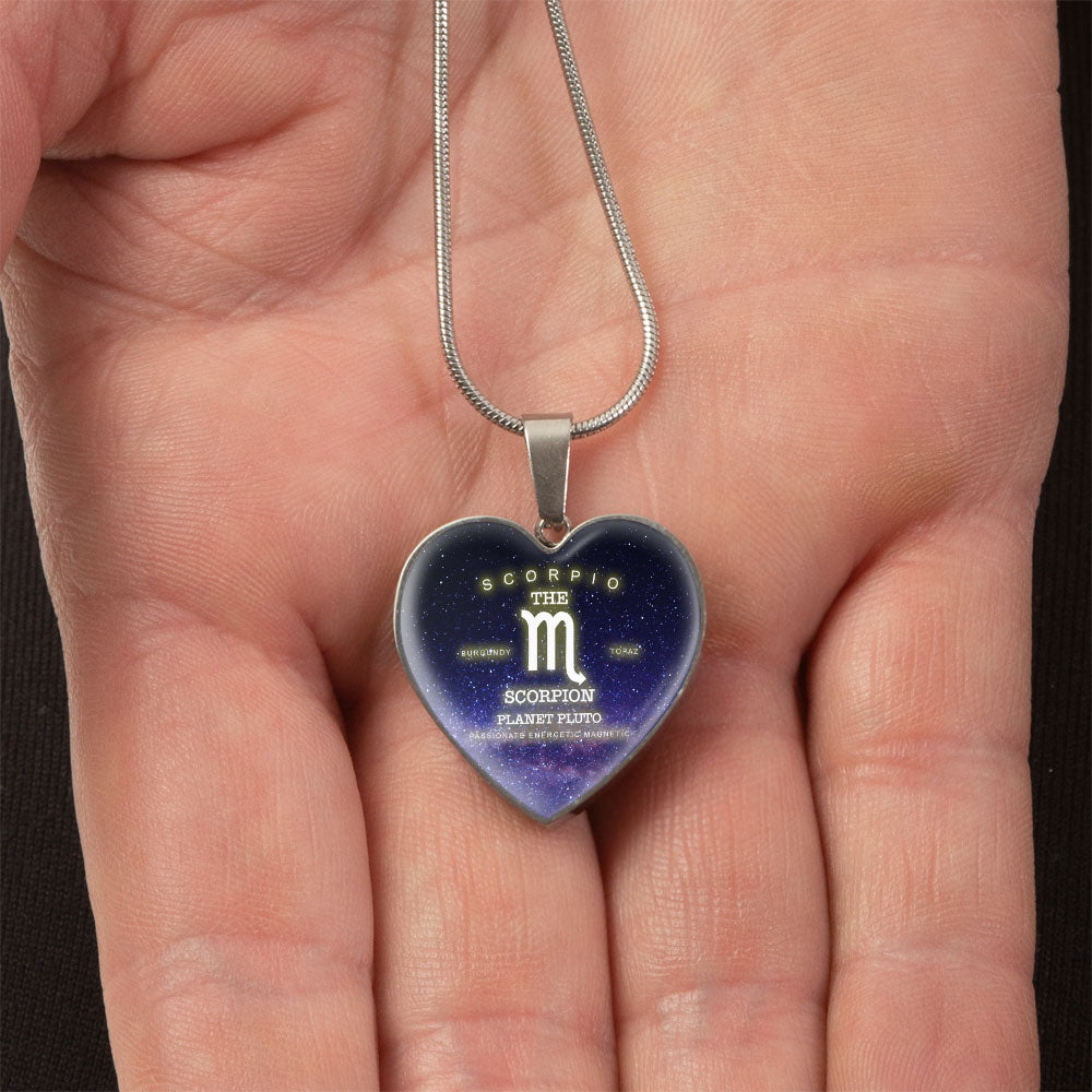 Scorpio Gold/Silver Zodiac Heart Necklace