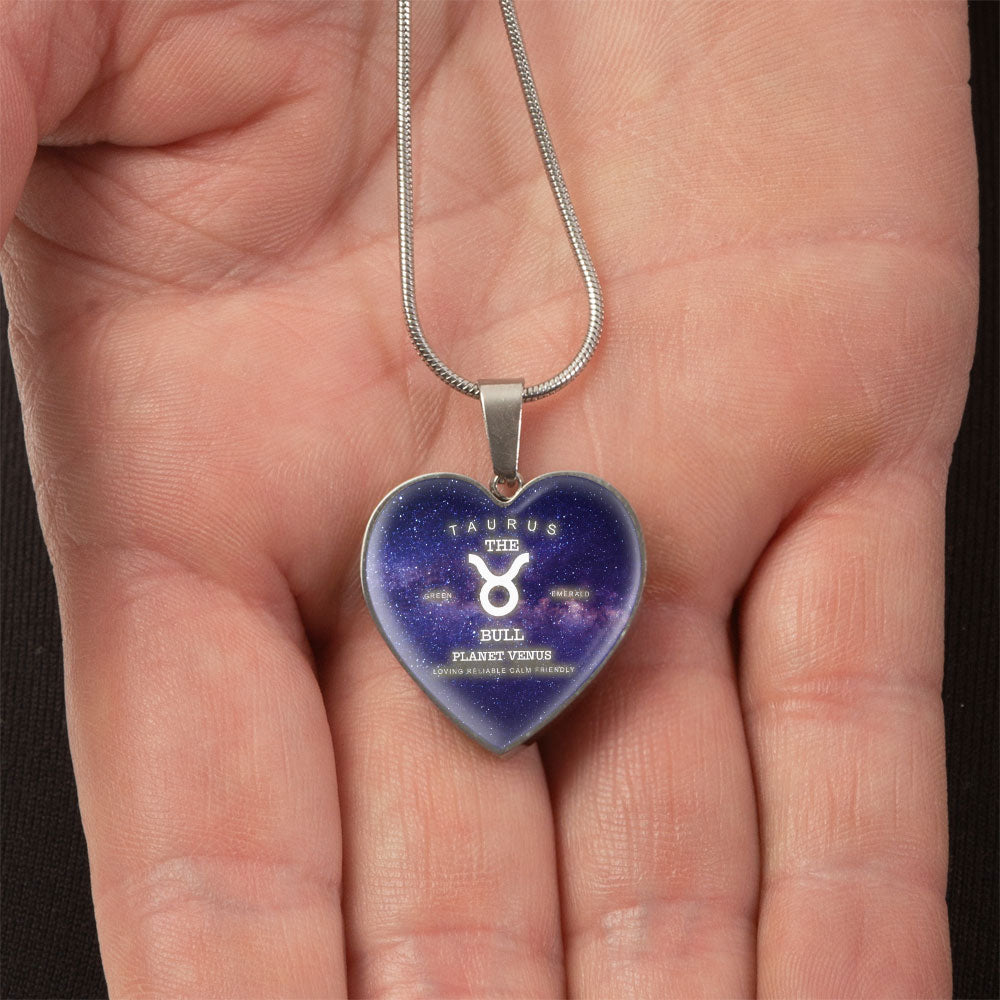 Taurus Gold/Silver Zodiac Heart Necklace