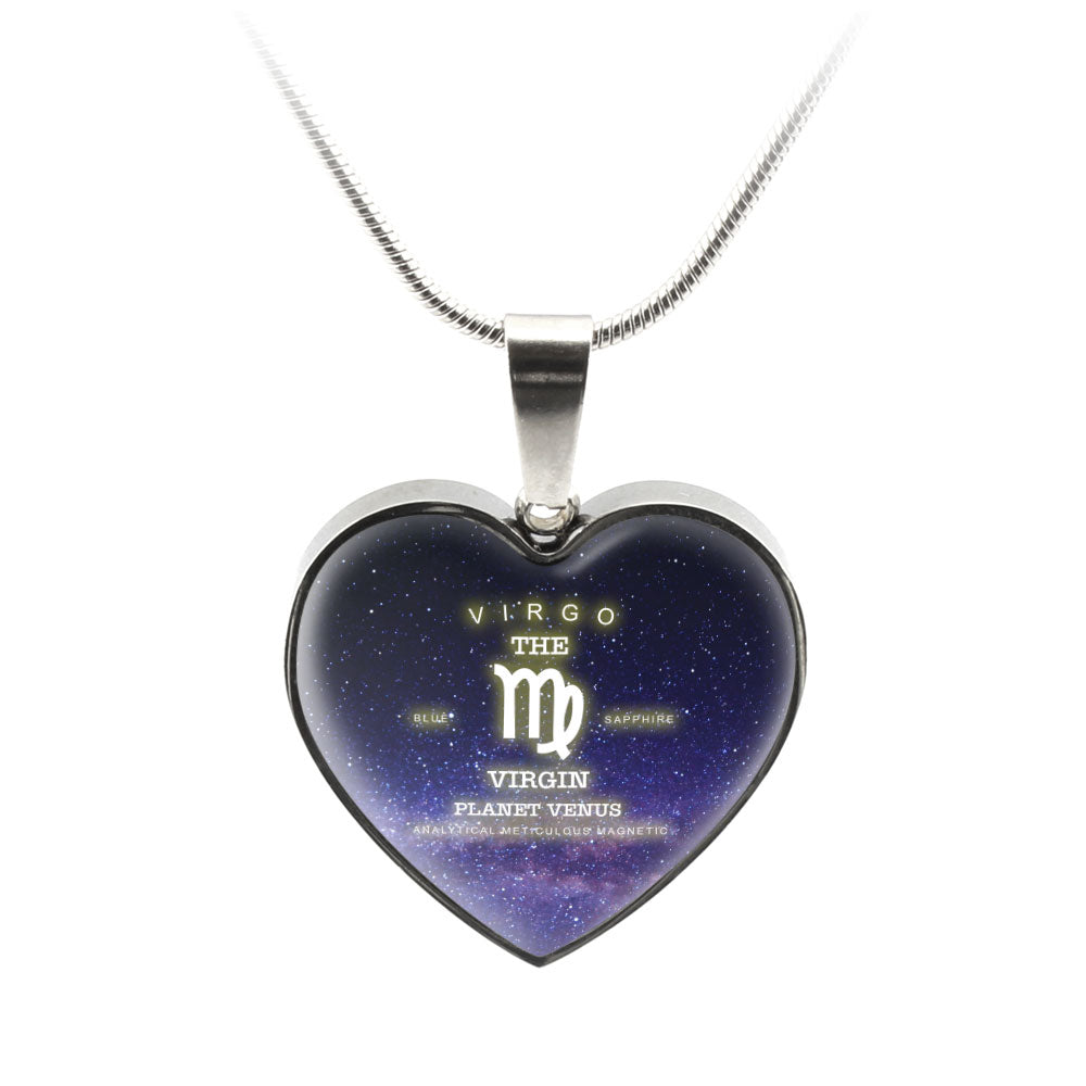 Virgo Gold/Silver Zodiac Heart Necklace