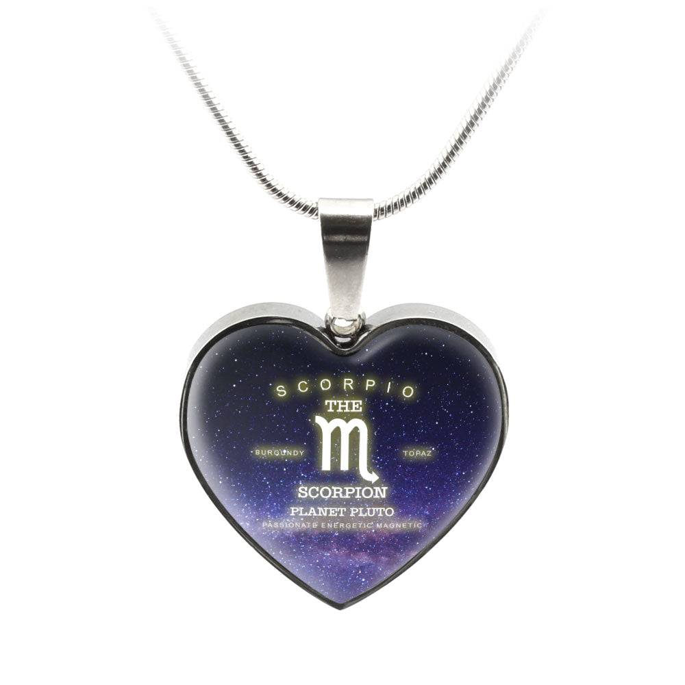 Scorpio Gold/Silver Zodiac Heart Necklace